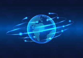 Poster - Global technology network that connects with smart technology to provide quick access to information anywhere for expanding business globally.