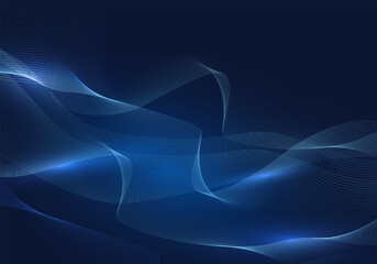 Poster - Technology wave background The concept of expanding technology allows people to access information from all over the world and send information to customers to grow the business rapidly.