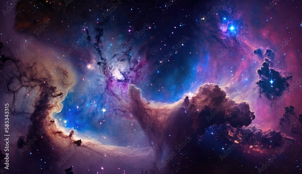 Beautiful travel in deep space and nebula made with generative ai Stock ...
