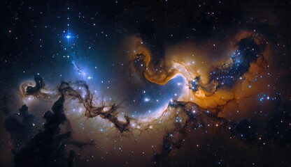 Wall Mural - beautiful travel in deep space and nebula made with generative ai
