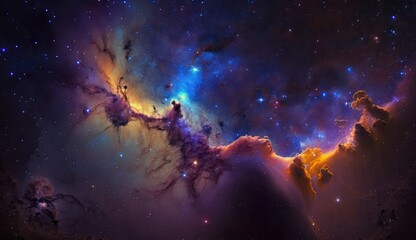 Wall Mural - beautiful travel in deep space and nebula made with generative ai