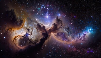 Wall Mural - Beautiful travel in deep space and nebula made with generative ai