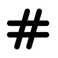 Hashtags icon vector, hashtag sign icon vector isolated on white background, black hashtag icon.