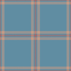 Wall Mural - Plaid seamless pattern in blue. Check fabric texture. Vector textile print.