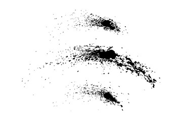 Wall Mural - set of curved splash ink stains. spray half rounds. splattered curve lines. vector illustration