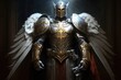 Justice and Victory, Gleaming in Illuminated Armor Generative AI