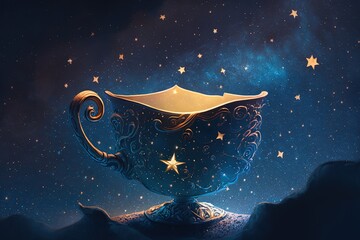 Poster - Lost in a Sea of Stars - An Adventure to Find the Fanciful Cup Generative AI