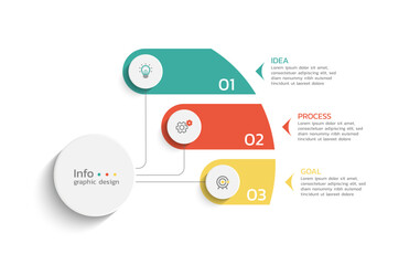Business infographic design template circle with 3 options