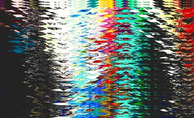 Poster - Digital abstract graphic artwork. Vibrant glitch texture. Artwork with deconstructed shapes and graphics elements. Creative graphic design for poster, brochure, flyer and card.