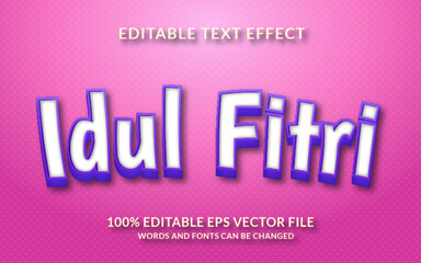 Wall Mural - Idul Fitri Editable Text Effect