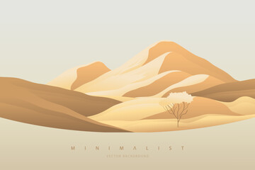 Wall Mural - Minimalist landscape abstract background wallpaper. Creative modern paint. Aesthetic nature art contemporary mountain poster. Hand drawn vector illustration for prints wall arts, canvas and banners.