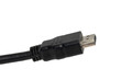 Ein Schwarzes HDMI Kabel und deren Anschluss von der Seite Schräg auf Transparenten Hintergrund