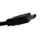 Ein Schwarzes HDMI Kabel und deren Anschlüsse von der Seite Schräg auf Transparenten Hintergrund