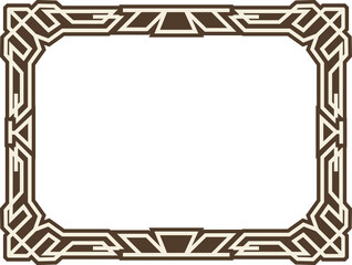 Wall Mural - Abstract golden luxury frame. Horizontal decorative ornate frame. Vintage abstract elegant borders. PNG with transparent background