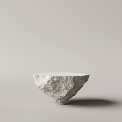 Fototapete - Brown stone podium, Cosmetic display stand on brown background. 3D rendering	