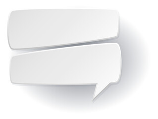 Poster - Chat message. Blank white paper speech balloon
