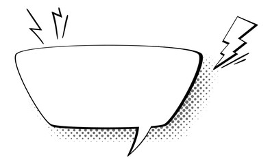 Poster - Empty speech bubble with flash in comic style. Urgent message