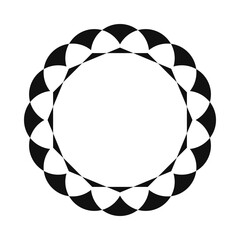 Wall Mural - Radial Semicircles Negative Space Scallop Icon