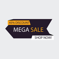 Discount mega sale Shope banner, Lae post design vector, sale banner design, Shope discount vector logo design