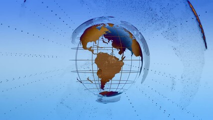 Wall Mural - world wide web Global communications, system and the world wide web. Digital world background. Blue planet earth from space. universe view web futuristic galaxy geography