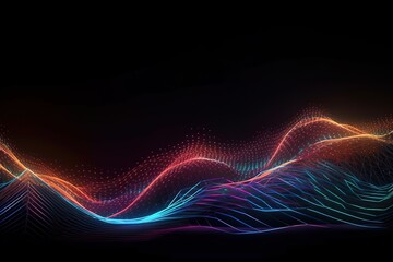 Futuristic technology lines background with light effect, Generative AI
