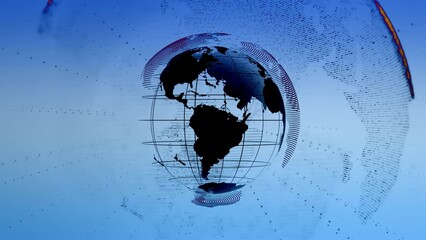 Wall Mural - world wide web Global communications, system and the world wide web. Digital world background. Blue planet earth from space. universe view web futuristic galaxy geography