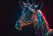 © Zoe - Creative abstract animals safari circus pets wildlife art on background, retro vibes, bright neon line swirl avant garde proportions. Generative AI