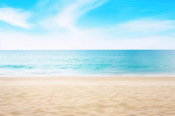 Wall Mural - beautiful empty tropical beach and sea landscape background. created with generative ai technology