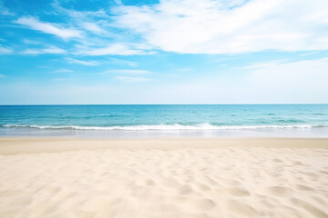 Beautiful empty tropical beach and sea landscape background. Created with Generative AI Technology