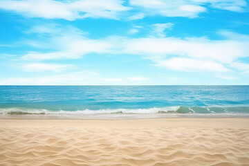 Wall Mural - beautiful empty tropical beach and sea landscape background. created with generative ai technology