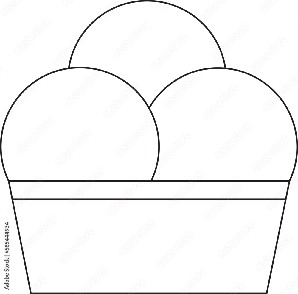 vector illustration of ice cream, sweet snack, street food, sweets for children, doodle and sketch