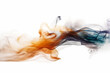 © Brijesh - Country flag flying in the wave with smoke abstract background. Generative AI