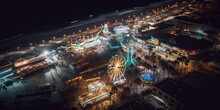 Aerial View Of An Amusement Park On The Beach By Generative AI