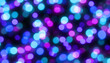 Blue purple bokeh particle light sparkles as decoration on the background