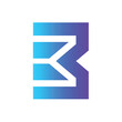 B Icon logo. blue and purple gradient latter B symbol.