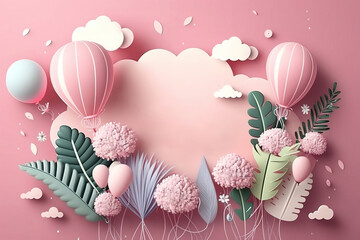 pink birthday decor for girl happy birthday, generative ai