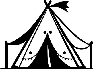 Tent | Minimalist and Simple Silhouette - Vector illustration