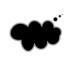 Wall Mural - Thought bubble thinking cloud line art vector icon