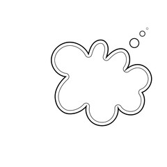 Sticker - Thought bubble thinking cloud line art vector icon