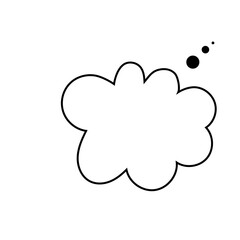 Sticker - Thought bubble thinking cloud line art vector icon