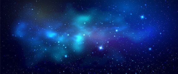 Wall Mural - Space background with realistic nebula and shining stars. Magic colorful galaxy with stardust