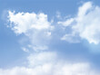 Background with transparent clouds on blue sky. Blue Sky vector