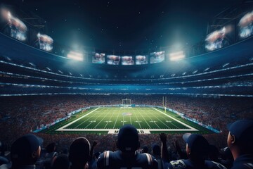 NFL Superbowl stadium at night.American football .