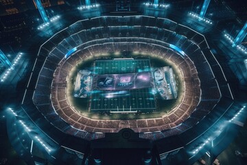 Wall Mural - NFL Superbowl stadium at night.American football .