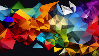 Wall Mural - Vector Modern polygon colorful low poly background Ai generated image