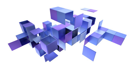 Poster - Geometric composition, 3d render