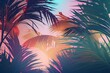 © Ryleigh - Abstract summer tropical palm tree background. Generative AI