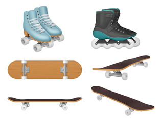 Canvas Print - Rollers. Skateboards for active lifestyle decent vector realistic template