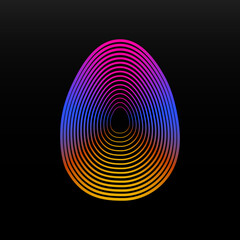 Poster - Easter egg in colorful gradient. Flat design