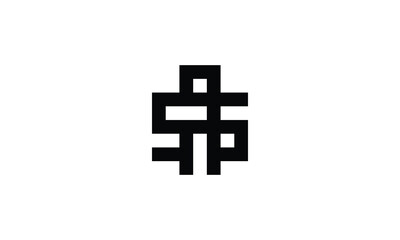 Fototapete - SA Logo. Letter SA logo negative space vector design